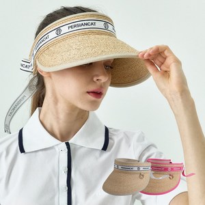 페르시안캣 헥사곤 지사 리본 선바이저 여성 골프 모자 (P52WCP67), 1개