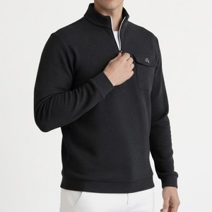 김영주골프 남성 플랩포켓 기모티셔츠 겨울 골프 등산 하이넥 집업 긴팔티 출근 데일리 KRMT1221