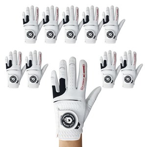 땀골프 여성용 반양피 골프장갑 왼손용, 단일 색상, 10개