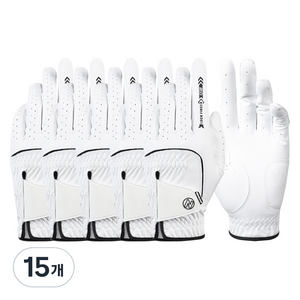 네오 NSWK01 V2.0합피 골프장갑 극세사 이중덧댐 왼손 남성용 5장세트, 화이트, 15개