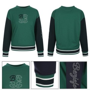 벤제프 벤제프 골프 여성 밑단니트 소매배색 라운드티 BP4MWTS582GN_SC