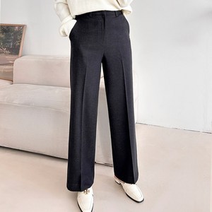 디아웃핏 여성 울 밴딩 슬랙스 간절기 봄 스판 바지 팬츠 일자 세미 와이드 부츠컷