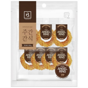 주간엔젤 강아지 간식 (링/본), 혼합맛(칠면조/닭고기/소힘줄), 105g, 4개