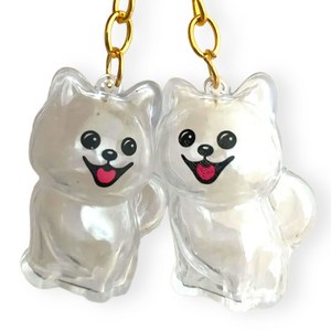 와니니 강아지털 보관 키링 고리, 2개, 포메