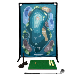 퍼플그린 골프다트 골프 스윙 연습기 가정용 연습장 세트 연습 매트 숏아이언 그물망 포함