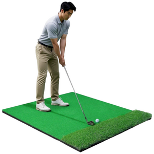 SAIVEINA 프리미엄 듀얼 터프 골프 매트 실내외 연습용 두꺼운 EVA 고탄성 충격흡수 히팅 매트 골프 훈련 스윙 치핑 매트 120cm x 150cm x8 mm