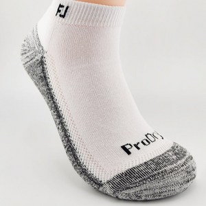 풋조이 프로드라이 쿠션 골프 양말 남자 여자, 화이트&그레이, 10개