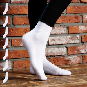 브리지온 올웨이즈 포근 크루삭스 데일리 러닝 헬스 스포츠 장목 양말, 화이트, 7세트