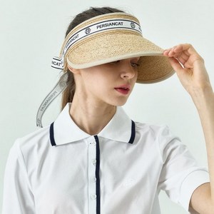 페르시안캣 헥사곤 지사 리본 선바이저 여성 골프 모자 (P52WCP67), 1개