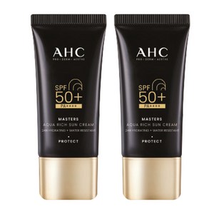 AHC 마스터즈 아쿠아 리치 선크림 SPF50+ PA++++, 30ml, 2개