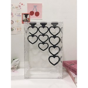 리움 하트백업 크레스티드게코 백업 3d 자석백업, 1개, 핑크 L