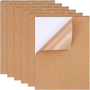 8개 자착 코르크 단열판 사각형은 게시판 벽 장식용 DIY 공예품 30x21x0.1cm, 8개, 1mm