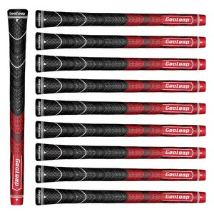Geoleap골프 그립 - 부드러운 골프 클럽 그립의 세트는, 테이퍼 디자인을 줄이고 올웨더 퍼포먼스., 빨간색, 10개