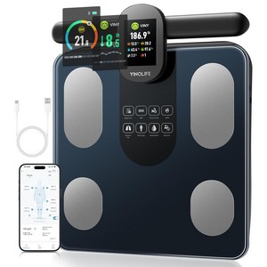 체중계 BMI 체지방 근육량 28 전신 구성의 8전극 스마트 욕실 핸들 디스플레이가 있는 고정밀 디지털 충전식 400파운드