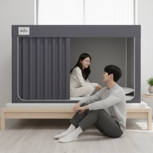 SINEET 암막텐트 기숙사 싱글침대 난방텐트 모기장, 그레이