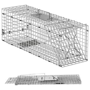 포획틀 고양이 고양이 포획틀 유기묘 고양이 유기견 덫 트랩 족제비 간편 조립 설치 컴팩트 수납 가정 채소밭 농작물 보호 실버, 1개, 실버