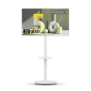 더함 FHD QLED 스마트돌비 AI 구글5.0 TV 화이트에디션 + 삼탠바이미 스탠드 라이트 세트, 81cm(32인치), NA321QLED(TV), MS22-241-W(스탠드), 이동형 스탠드, 고객직접설치