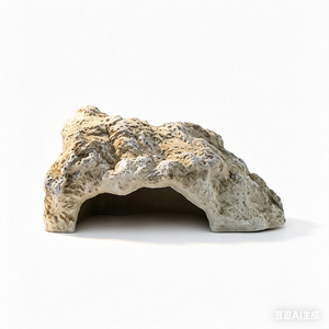 파충류 은신처 레오파드 크레스티드게코 은신처 암석모양 보습 세척간편 사육용품 1개