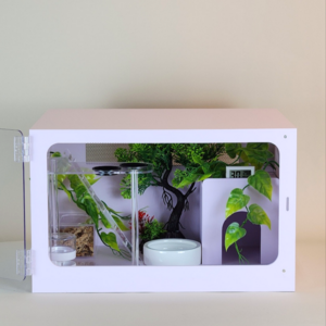 빌드몬스터 도마뱀 파충류 게코도마뱀 사육장 화이트 블랙 세트 40x30x25(cm)