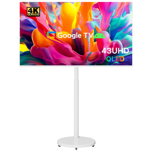 무빙큐빅스 스마트 43인치 4K UHD QLED 삼탠바이미 X1시리즈 화이트에디션 셋트 이동식 tv 거치대 스탠바이미 삼텐 중소바이미, 고객직접설치, 스탠드형, 삼탠바이미 X1시리즈, 109cm/43인치