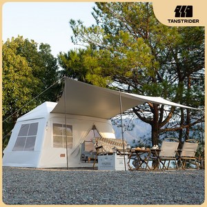 TANSTRIDER 인플레터블 캐노피 대형텐트 에어텐트 타프, 5~8인용, 카키