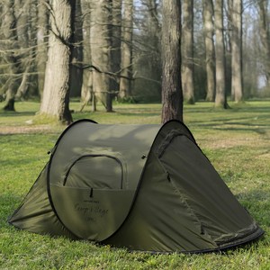 캠프빌리지 원터치 열차단 팝업텐트 M, 카키, 2인용