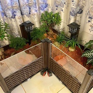 육지거북이 사육장 오픈형 케이지 이동식 쉼터 하우스 반수생 거북이 은신처 아크릴사육장