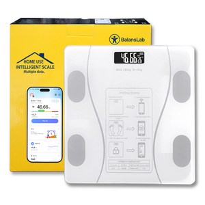 밸런스랩 스마트 체지방 체중계, 화이트, 1개, BL1002