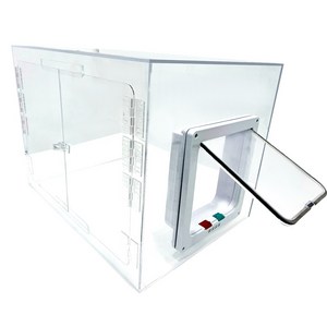 [CU메디칼] 강아지 펫도어+아크릴산소방 단품 / 고양이 산소방 네블라이저방 가능, 투명, 1개, 펫도어