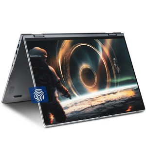 JUMPER 노트북 2-in-1 16인치 접이식 터치스크린 N5095 프로세서 4GB RAM 128GB SSD 지문인식 WiFi6 Windows 11 home, JUMPER J1 SEUN186, WIN11 Home, 4GB, 128GB, 회색