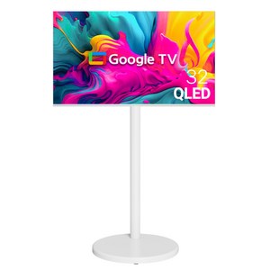 무빙큐빅스 스마트 32인치 FHD QLED 삼탠바이미 화이트에디션 스탠딩 이동식 TV 삼텐바이미 중소바이미, 고객직접설치, 스탠드형, GTCX320QFHD, 81cm/32인치