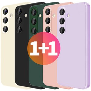 스톤스틸 1+1 갤럭시 A34 파스텔 컬러 사각 카메라 보호 케이스