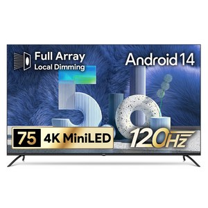 더함 4K UHD QLED MiniLED DLG 120Hz 로컬디밍 돌비 AI 구글 5.0 스마트 TV 방문설치, 191cm(75인치), UA751MINILED Google5.0 120Hz 2025C, 스탠드형, 방문설치