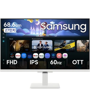 삼성전자 스마트 TV M5 27인치 OTT 유튜브 넷플릭스 소형TV