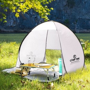 [CAMP TIME] 캠프타임 3~4인용 원터치 그늘막텐트, 3~4인용, 라이트그레이