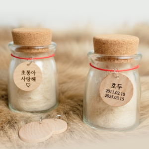 펫실버 반려동물 털보관함 고급코르크 강아지 고양이 추모용품 반려동물유치보관 메모리얼스톤보관함 각인서비스