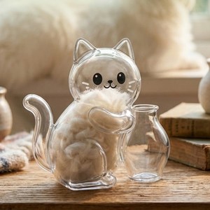 둥둥펫 고양이 털 수염 보관함 자석 부착형 메모리캡슐 투명