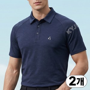 1+1 김영주 골프 남성 여름 편한 카라 반팔 고신축성 일상 스포츠 티셔츠 2202