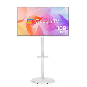 위드라이프 구글 43인치 스마트TV 삼탠바이미 세트 무빙라이프 1등급 이동식 안드로이드티비, 109cm/43인치, 무빙라이프43인치 화이트, 스탠드형, 고객직접설치