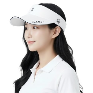 까스텔바작 모자 여성용 골프 완벽커버 와이드챙 썬바이저 BWCW-GC714, 화이트, 1개