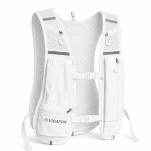 비다펀 러닝조끼 베스트 트레일 등산 런닝 마라톤 메쉬 초경량 가방 JK01, 1개, 화이트(WHITE)