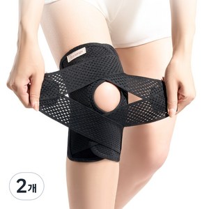 Galvaran G11 반월판 무릎보호대 강화 지지 런닝 농구 등산 조절 밴드 남녀 공용, black, 2개