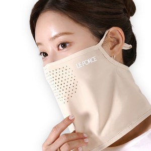 르포스 자외선차단 골프 마스크 얼굴 햇빛가리개 벨크로이어핏, 1개, 스킨베이지