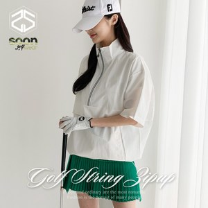 필드앤핏 J.여성 골프웨어 반팔 아노락 집업 티셔츠 왕포켓 스트링 기능성 라운딩 상의