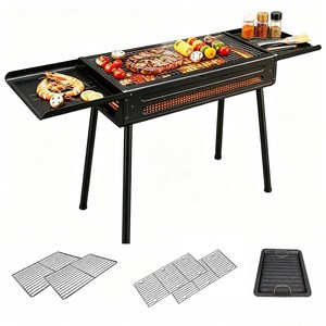 Klym 야외 바비큐 그릴 철판구이 겸용 분리형 서랍식 숯통 숯불 화로