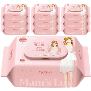 맘스럽 아토 클래식 물티슈 캡형, 40g, 100매입, 10개